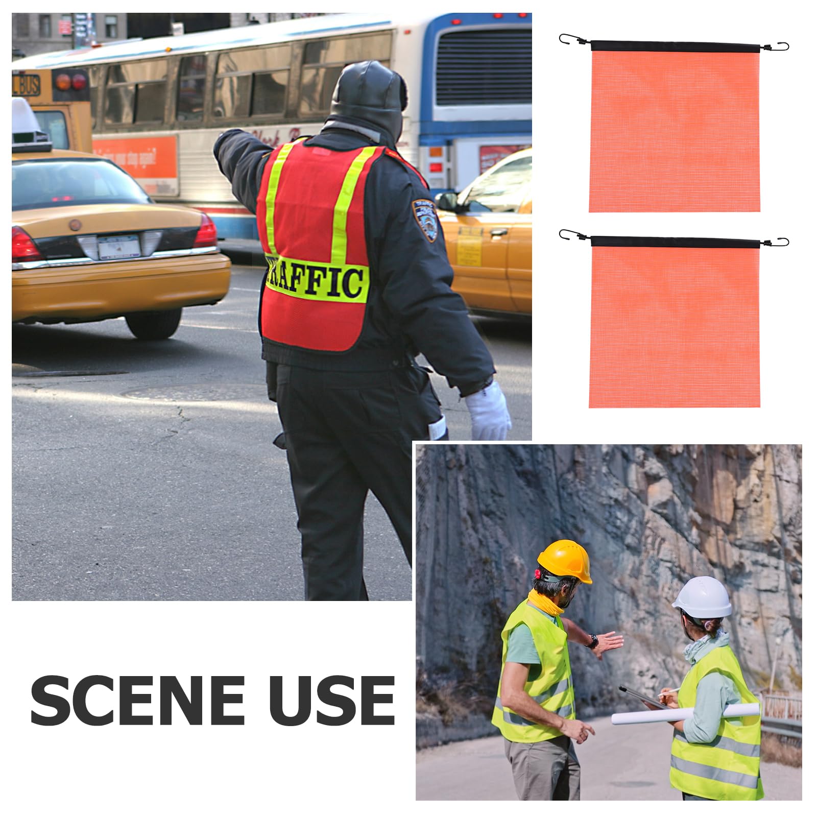 Bandera de Seguridad Naranja de Pvc para Camiones, 5 Piezas, Fácil de Transportar, Adecuado para Cargas Sobredimensionadas y Condiciones de Poca Luz