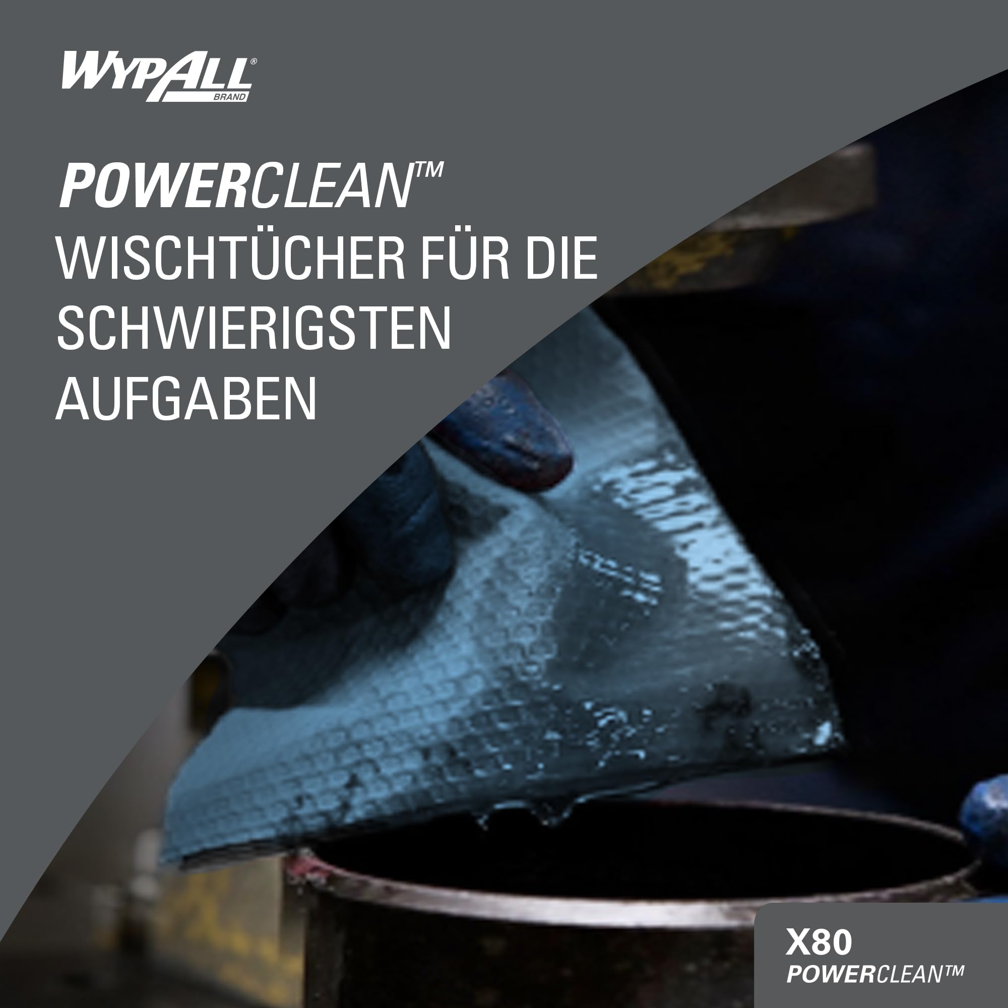 Wypall X80-Tücher, 1 Großrolle mit 455 blauen, 1-lagigen Werkstatthandtüchern., Artikel-Nr. 8347
