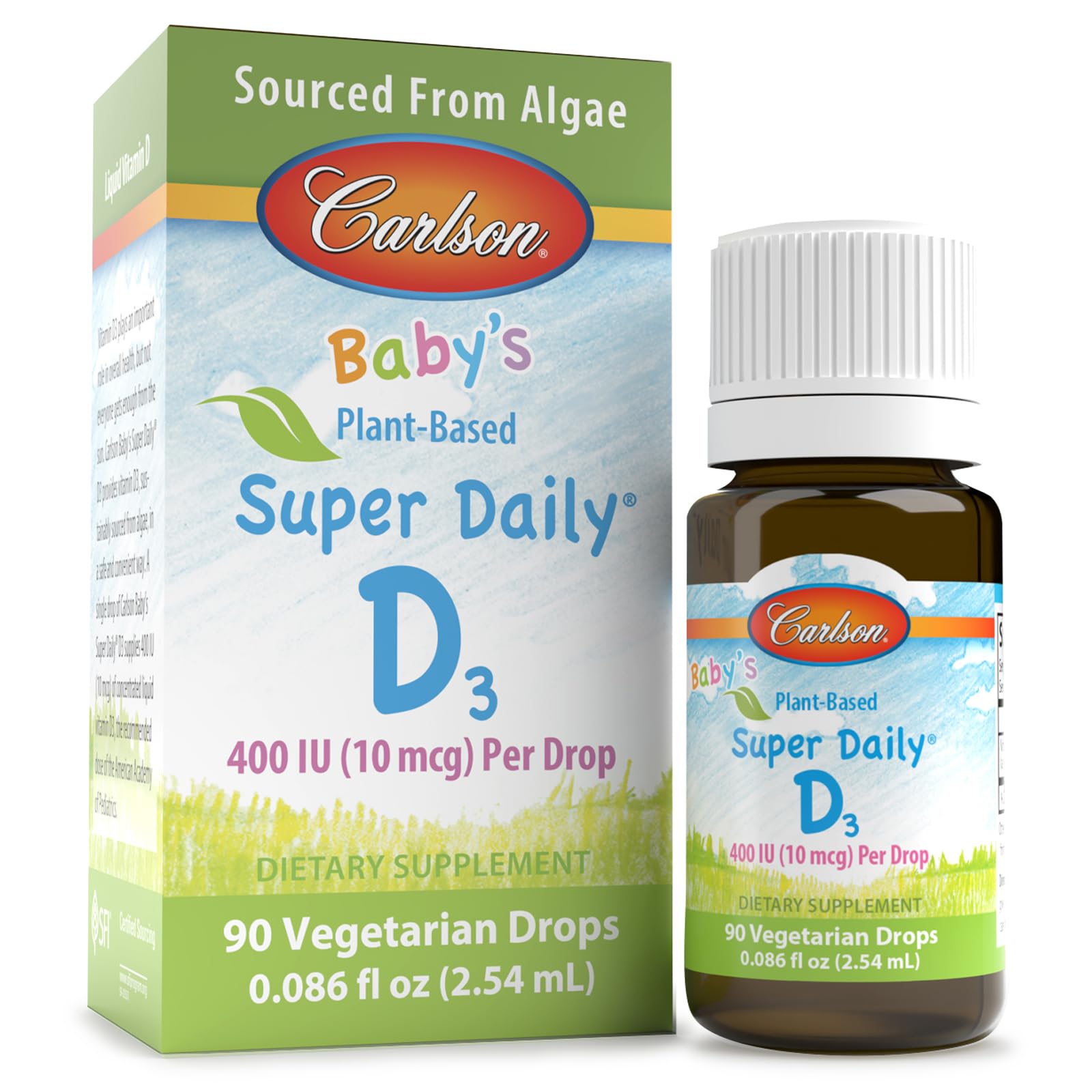 See full amazon price history chart for Carlson Babys Plant-Based Super Daily D3, Baby Vegetarian Liquid Vitamin D Drops, 400 IU (10 mcg) per Drop, Unflavored, 90 Drops (2.54 ml) Carlson Babys Plant-Based Super Daily D3, Baby Vegetarian Liquid Vitamin D Drops, 400 IU (10 mcg) per Drop, Unflavored, 90 Drops (2.54 ml) (B0CGXXZ3DG) Amazon Price History, Amazon Price Tracker