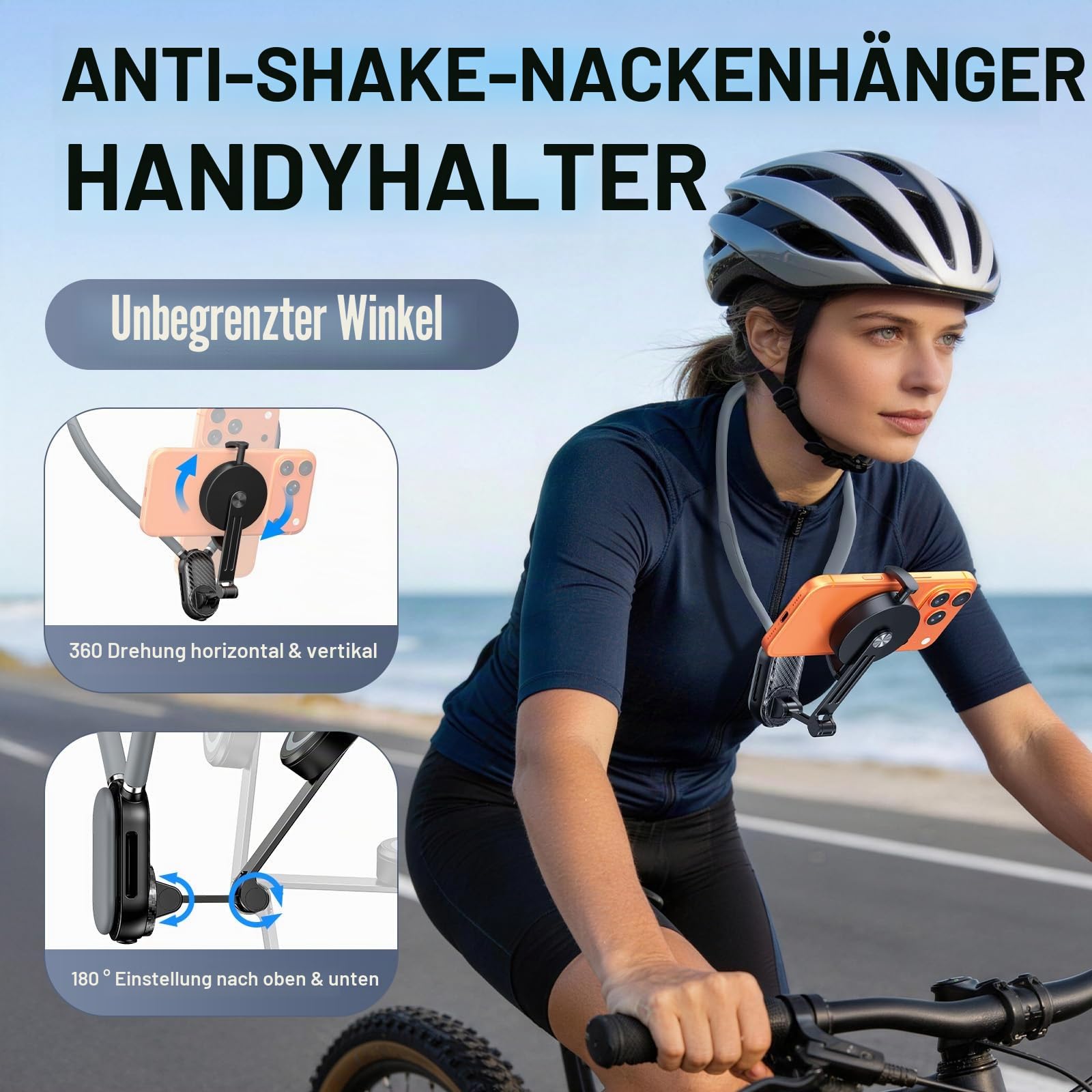 Magnetischer Halshalter für Telefon, Freisprech-Stativ, Brusthalterung, magnetischer Halshalter für Telefon, 360 Grad magnetische Handyhalterung, Handyhalterung für Videoaufnahmen, Vlog