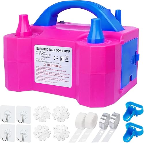 YEPVIE Bomba de globo eléctrica del Reino Unido, Inflador de globos portátil de 2 modos..