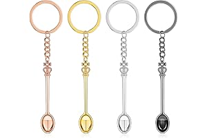 PEOVLVN 4 Pieces Mini Spoon Keychain (4 Colors)