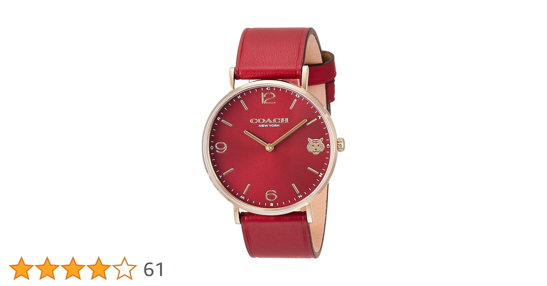 COACH 赤 シリコンバンド アナログ時計 COACH WATCH」より、幸福の象徴とされるカラー「赤」を基調と