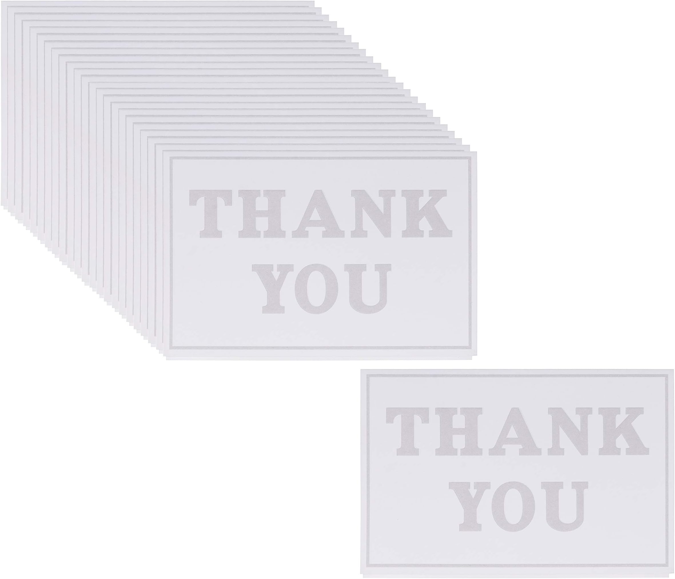 Hibery Set of 80 Wedding Notes with Envelopes Watercolor Flower Bridal Thank You Cards Bulk for Baby Shower, Teacher, Holiday, Blank On The Inside, White