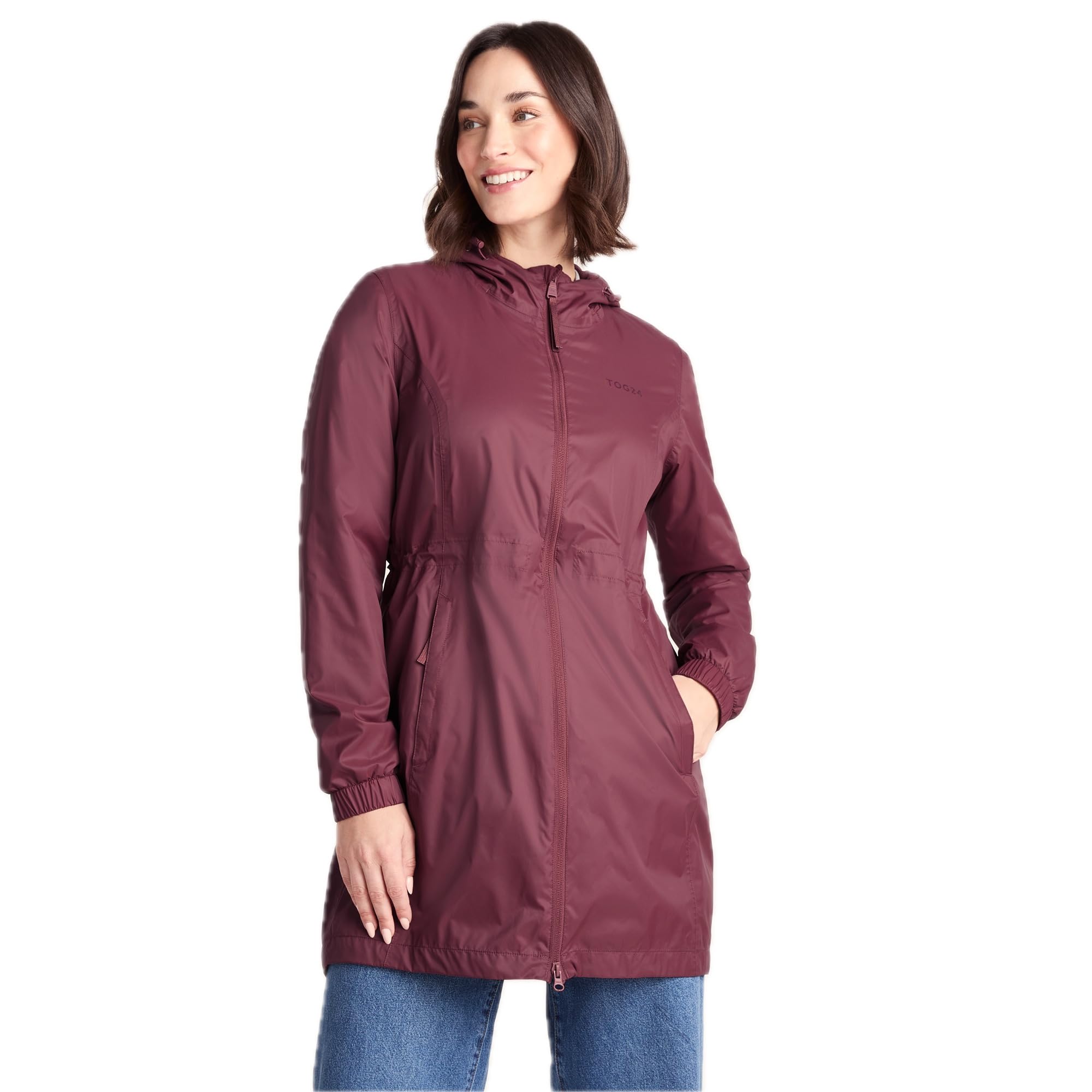 TOG24 Kilnsey Womens Zip Up Packable Lightweight Waterproof Hooded Jacket, Windproof and Breathable