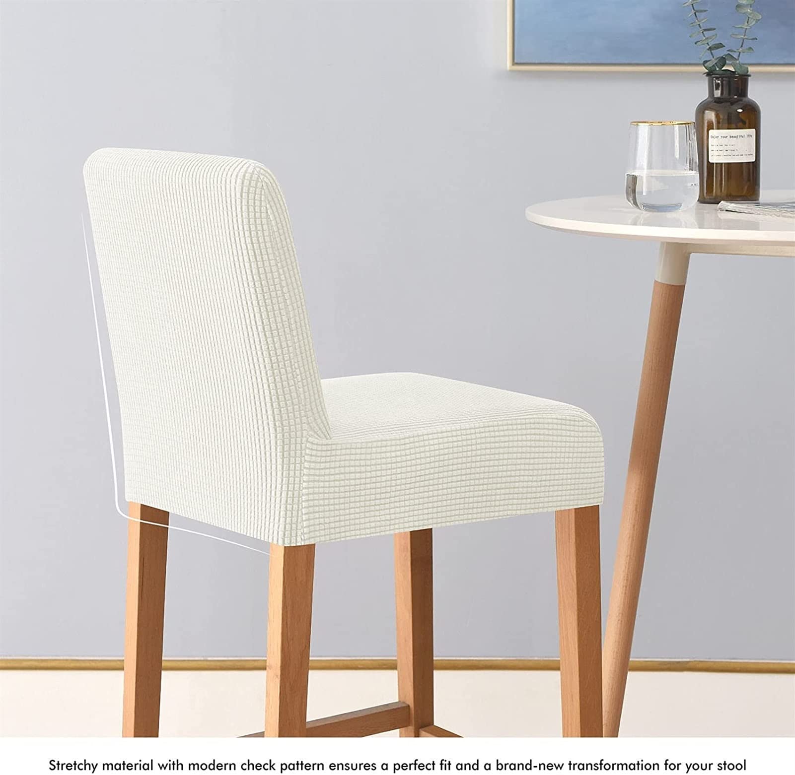 Lot De 1/2/4/6 Housses De Tabouret De Bar En Jacquard Très Extensibles Pour Chaises De Comptoir, De Salle à Manger, De Bar, De Café, De Cuisine, De - 7