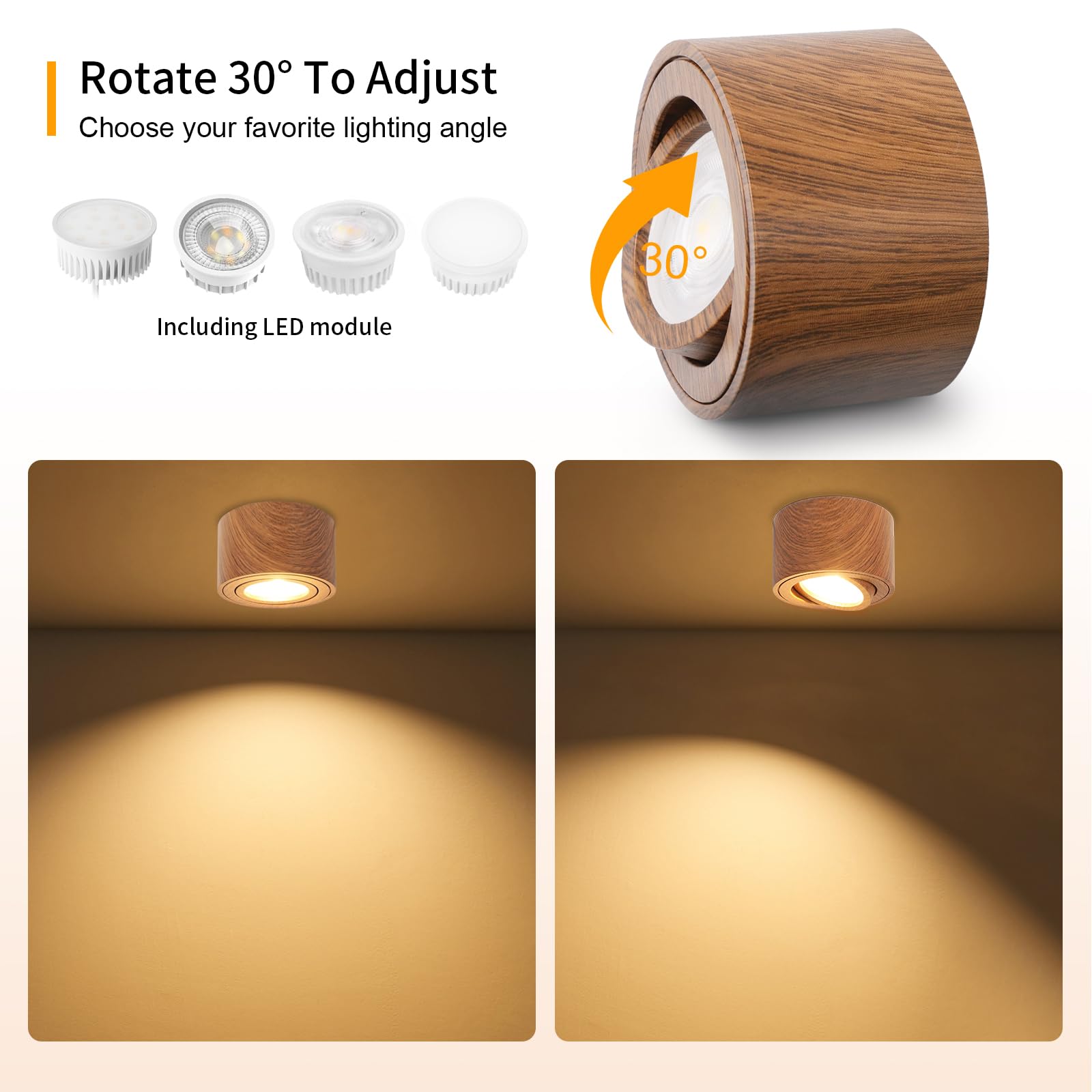 GeyouLux Dimmable Adjustable LED Surface Mount Spotlight, 5W Ceiling Spots - Image 4