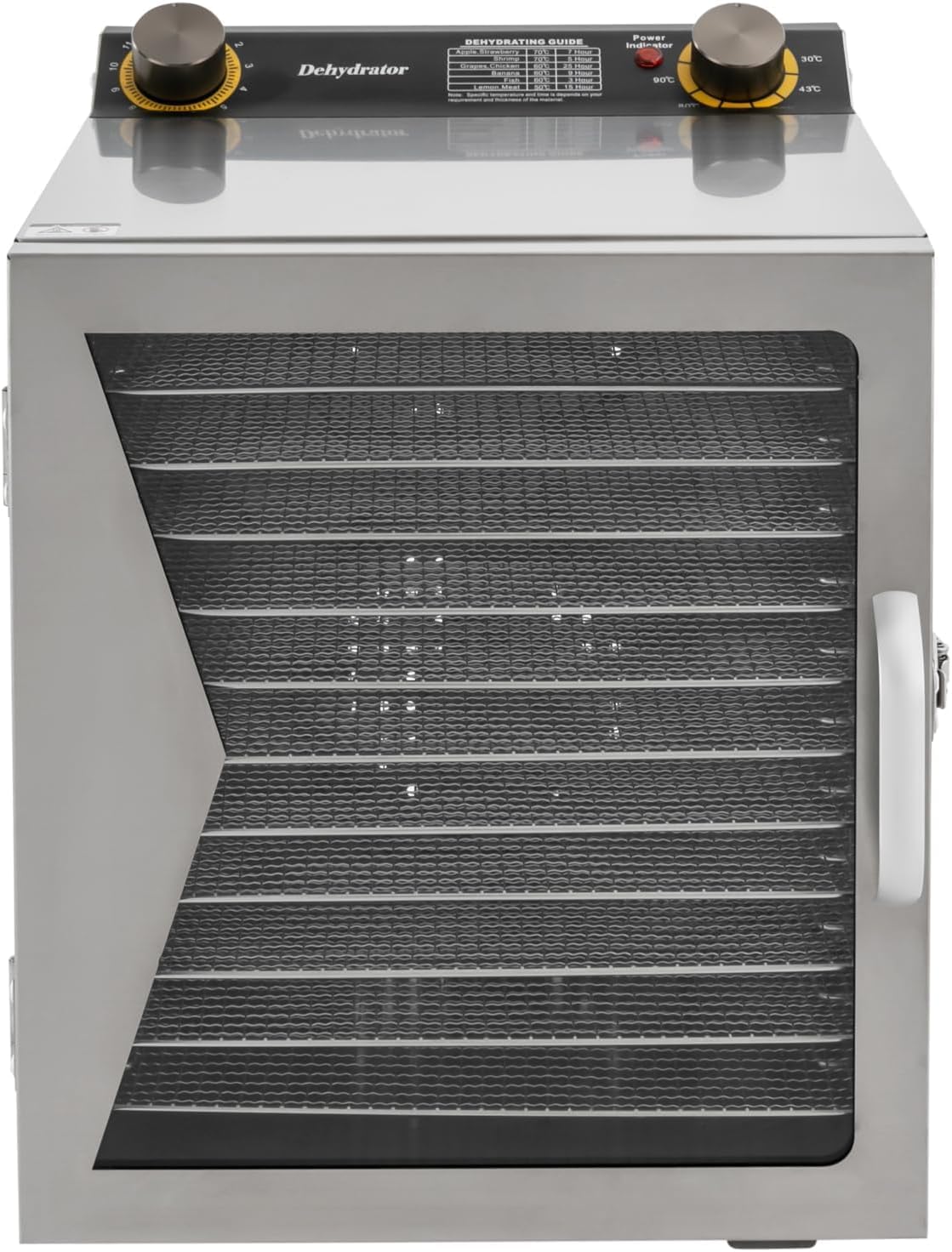 Liofilizzatore in acciaio inox – Essiccatore per alimenti, timer e controllo della temperatura regolabili, per frutta, verdura, carne, erbe aromatiche (12 vassoi)