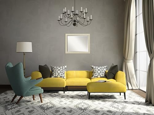 Miniatura 9 de Amanti Art Espejo de pared, espejo de marco de madera blanca lavada para decoración de pared o uso como espejo de baño para sobre el fregadero (26.5