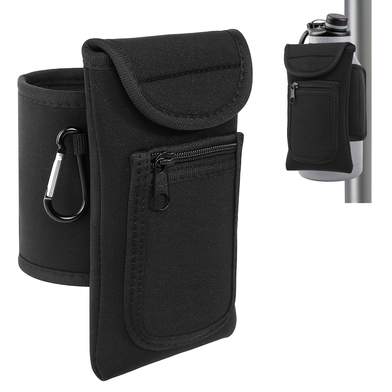 CAINCAY Magnetischer Gym Bag für Sportflasche, Gym Magnetischer Tasche Magnetische Wasserflasche Tasche mit Handyfächern, Gym Zubehör Magnetic Gym Bag für Flasche Handy Gym Sport