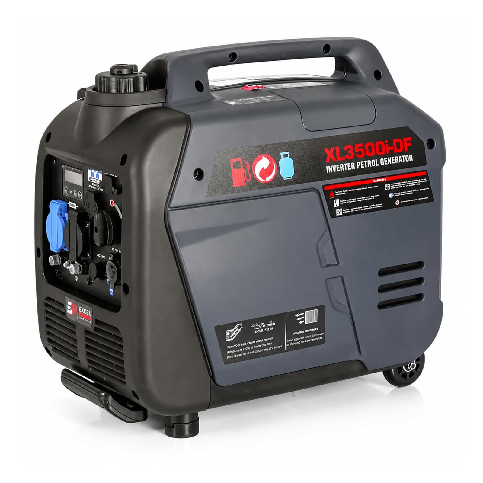 Excel Power XL3500i-DF 3.2KW Dual Fuel True Sine Wave Petrol Inverter Generator Ideal For Camping, Fishing, Motorhome, Caravan, Outdoor Adventure 2 Year Warranty