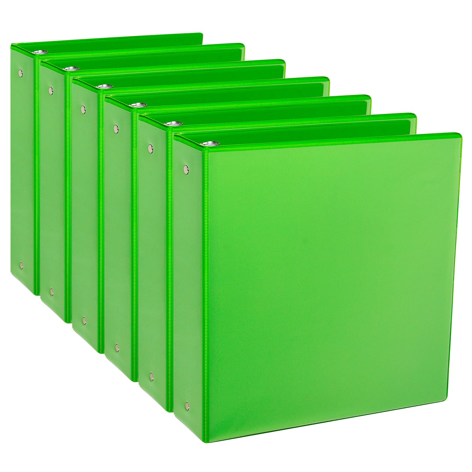 CIXILDTS Lot de 6 classeurs ronds de 5,1 cm, durables à 3 anneaux de 5,1 cm pour papier de format lettre, vert