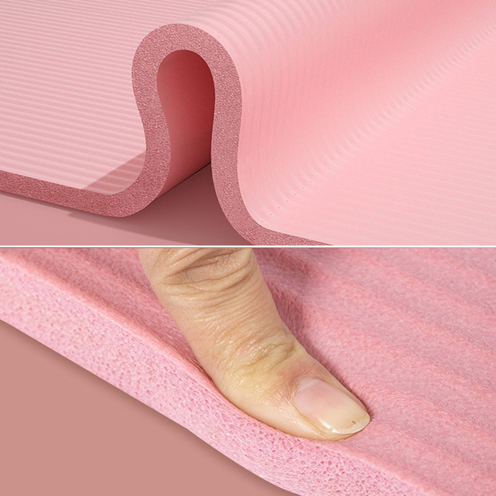 HUHJYUGE Esterilla Yoga Antideslizante, Esterilla Yoga Gruesa y Cómoda, Esterilla Pilates, Esterilla Fitness, con Correa y Bolsa de Transporte, para Realizar Deporte en Casa (C 185x80x1.5cm)