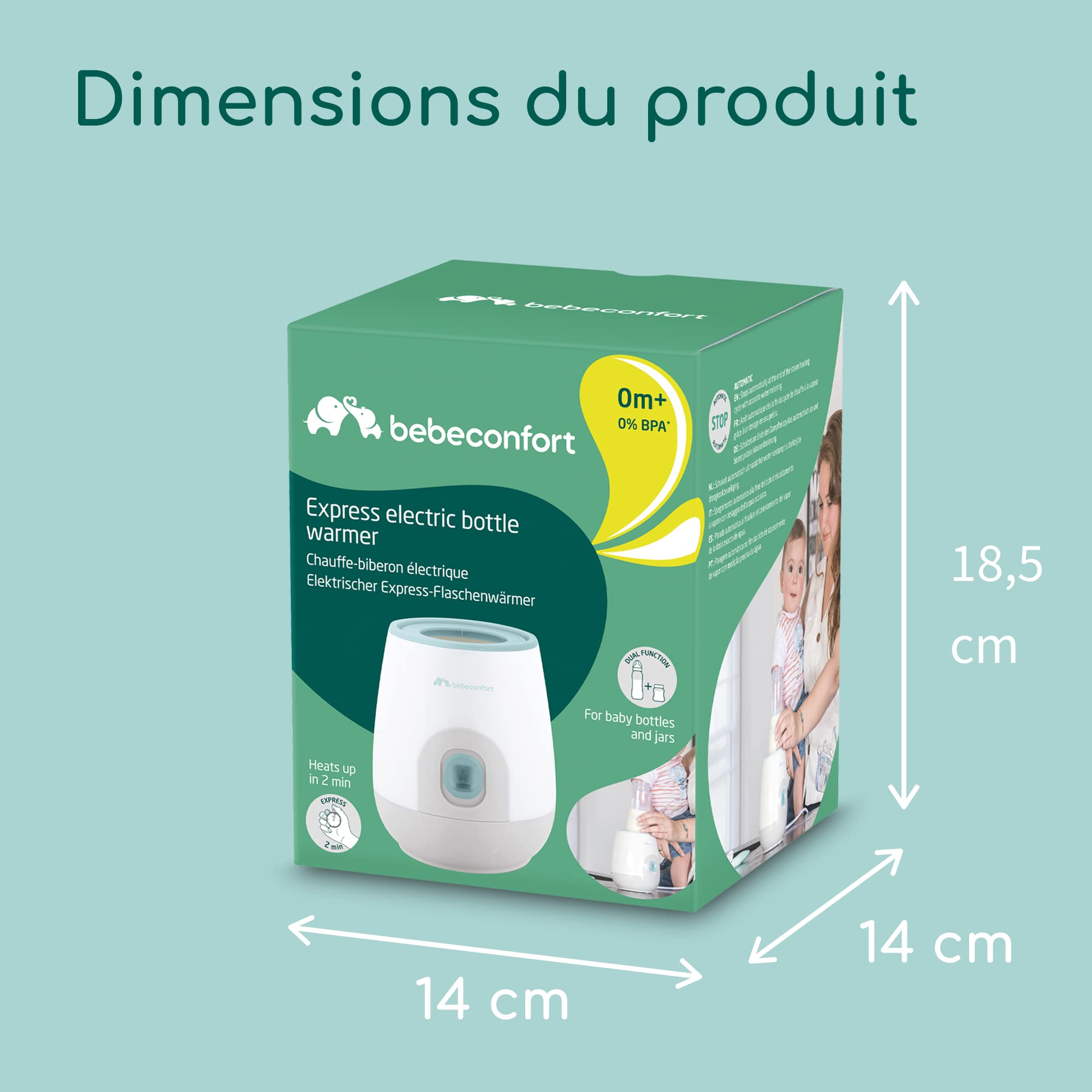 Bebeconfort Chauffe-Biberon Électrique Express, Chauffe-Biberon pour la maison, Chauffe-Biberon pour Bébé