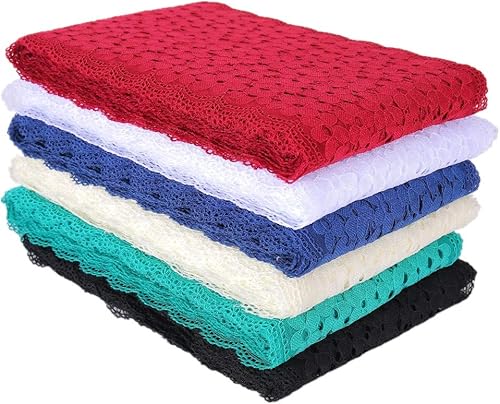 Miniatura 3 de Cinta de encaje floral de 5 yardas, tela bordada elástica de encaje de tul para accesorios para el cabello, manualidades de costura, decoración de