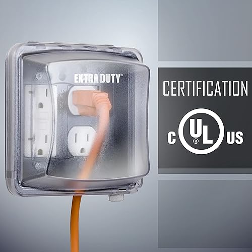 Miniatura 5 de TayMac MM2420C - Cubierta de toma de corriente eléctrica no metálica extra resistente a la intemperie en uso para mejoras del hogar, 2 bandas,