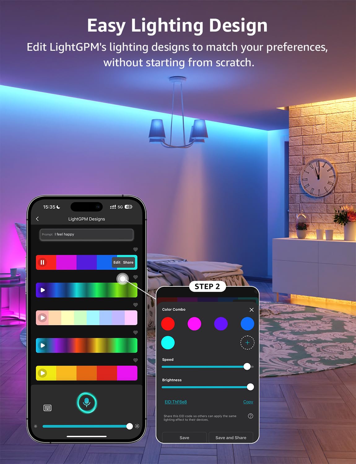 Lepro SE1 AI Smart LED Strip Light 20M RGB, Works with Alexa & Google Assistant, Music Sync, Colour Changing RGB Lights - Image 3