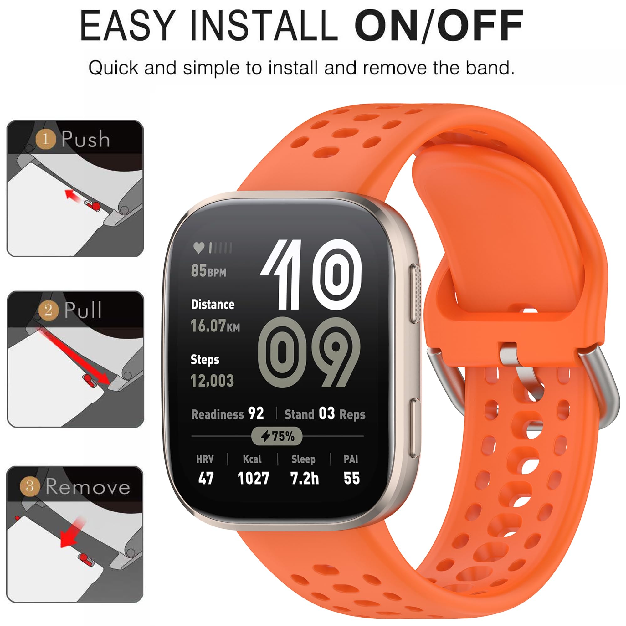 Correa para Amazfit Bip 6/Bip 5, correa de repuesto de silicona de liberación rápida de 22 mm para reloj inteligente Amazfit GTR 4/3/3 Pro/2/2e/GTR de 47 mm (sin rastreador)