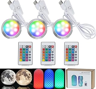 Fernbedienung RGB LED Lampe Kit 001 mit Stromausfall Farbeinstellungen speichern für Bambus Lab H2D/X1/P1P/A1 mini Mit Farbspeicherfunktion Multicolor Makerworld 3D-Drucks 5V USB angetrieben(3PCS)