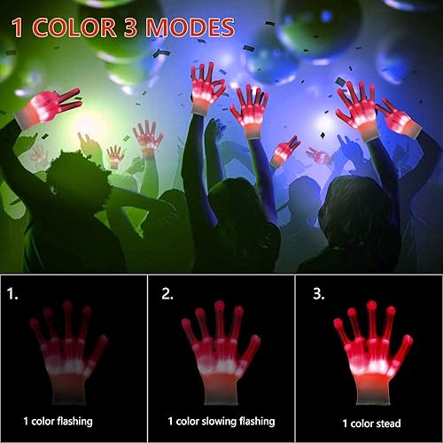 Miniatura 2 de Guantes de mano de esqueleto iluminados, modos de ajuste, guantes LED, nuevos divertidos y geniales recuerdos de fiesta, juguetes geniales, regalos