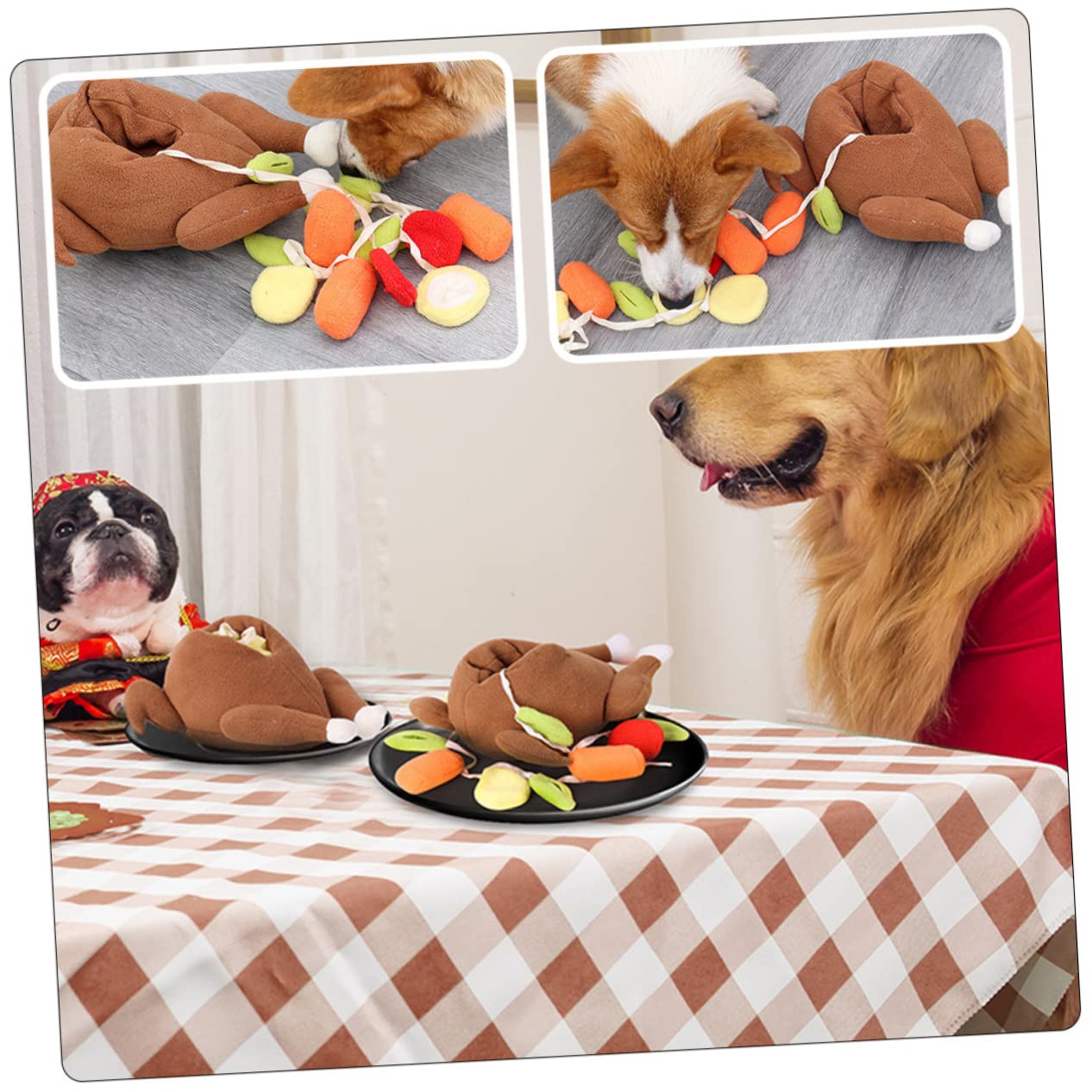FRCOLOR 2piezas Juguete Interactivo para Perros De Peluche Sonido para Entrenamiento y Mordida Estimula La Masticación y Combate El Aburrimiento para Mascotas Casa Aire
