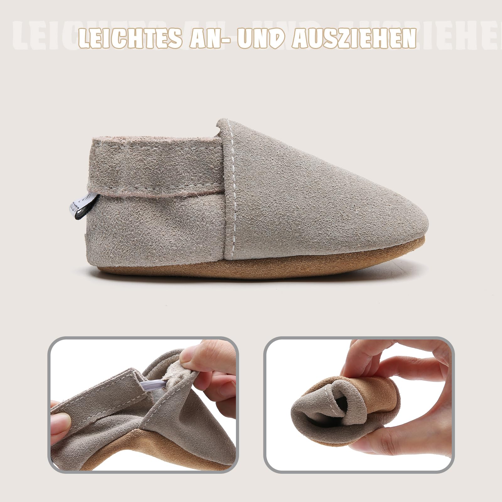 Scarpine Primi Passi Bambino Bambina Scarpine in Pelle Prima Scamosciata Scarpe Primi Passi Bimbo