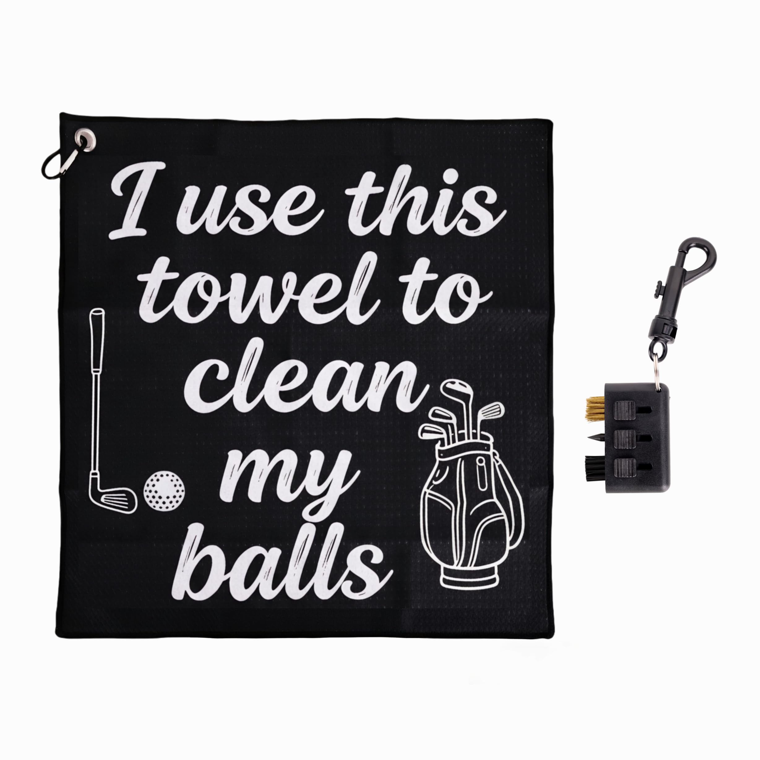 Golf Gifts for Men, Golf Club Cleaner Kit, Funny Towel & 3-in-1 Golf Club Cleaner Brush, Presents for Dad Husband Boyfriend Golfers, Ideal for Christmas Birthday Father's Day,Secret Santa Gifts