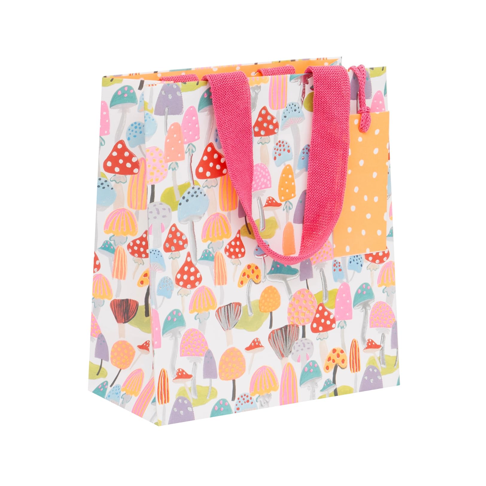 Glick Medium Gift Bag, Shining Shrooms, 225 x 200 x 100 mm, Luxury Recyclable Bag for Birthdays & Celebrations