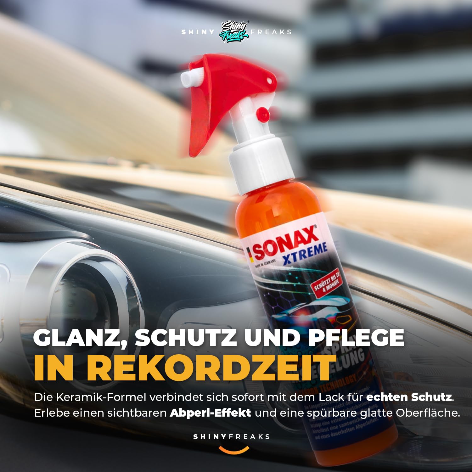 Politur Set: Sonax ExCut 05-05 + Ex 04-06 + OS 02-06 (je 250ml) + Sonax Ceramic Spray Versiegelung - Zur starken Defektkorrektur und maximalen Hochglanz - Auto polieren | 8-teilig