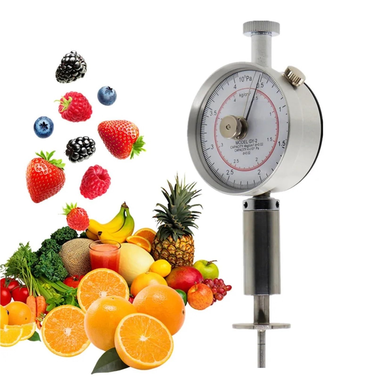 CUDTAPI Pointer Fruit Hardness Tester Fruit Penetrometer Oranges Apples Pears Grapes Fruit Sclerometer Testing(GY-2)