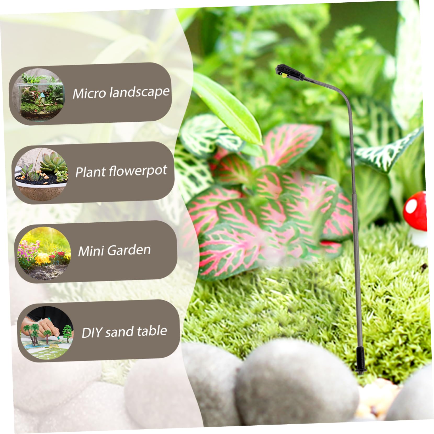 Mikikit 4Pcs Street Lamp Model Decorative Lights for Sand Table and House Decor for Garden and Bedroom Decor