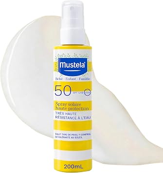 Mustela Mustela Spray Solaire Haute Protection SPF 50 - Format Familial Peaux Atopiques (200 ml)