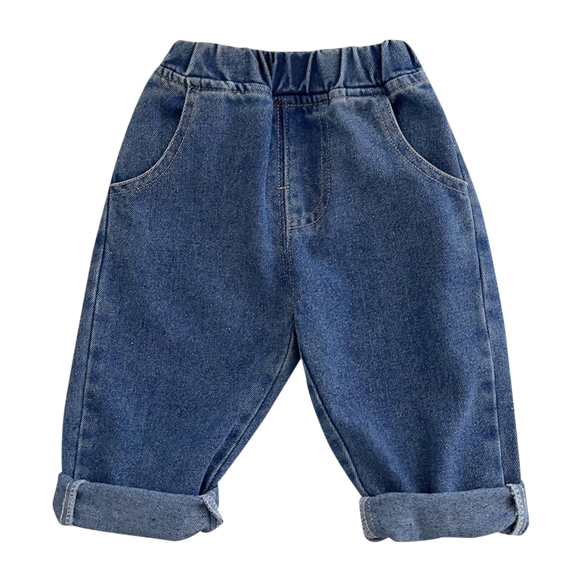 Blau Jeans Baby Mädchen Jungen Jeanshose Gr. 68/74/80/86/92/98/104/110, Kleines Kind beige Jeanshose Denim Pants Mädchen Gerade geschnittene Jeans 6 Monate-5 Jahre