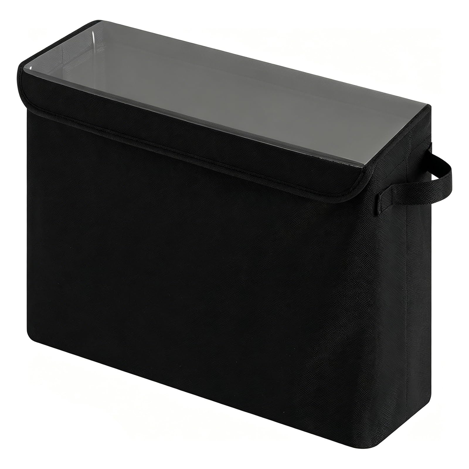 JAMIEKA Toilet Tissue Holder Basket with Clear PVC Lid Folding Bathroom Storage Box Space Saving Toilet Paper Organizers