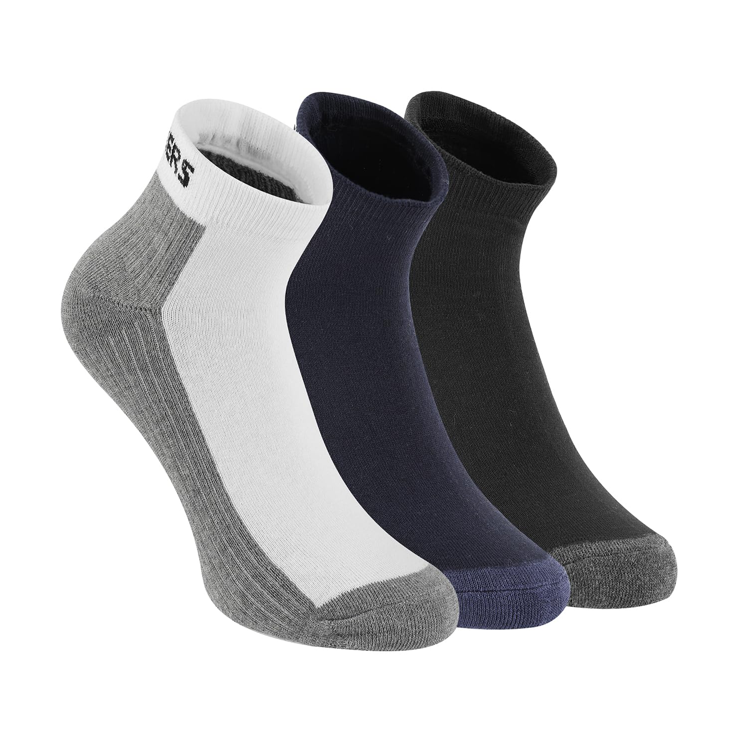 skechers Cotton 3Pk Mens Half Terry Ankle Length Socks-S20072Id-Wbkb, Assorted-picture-12