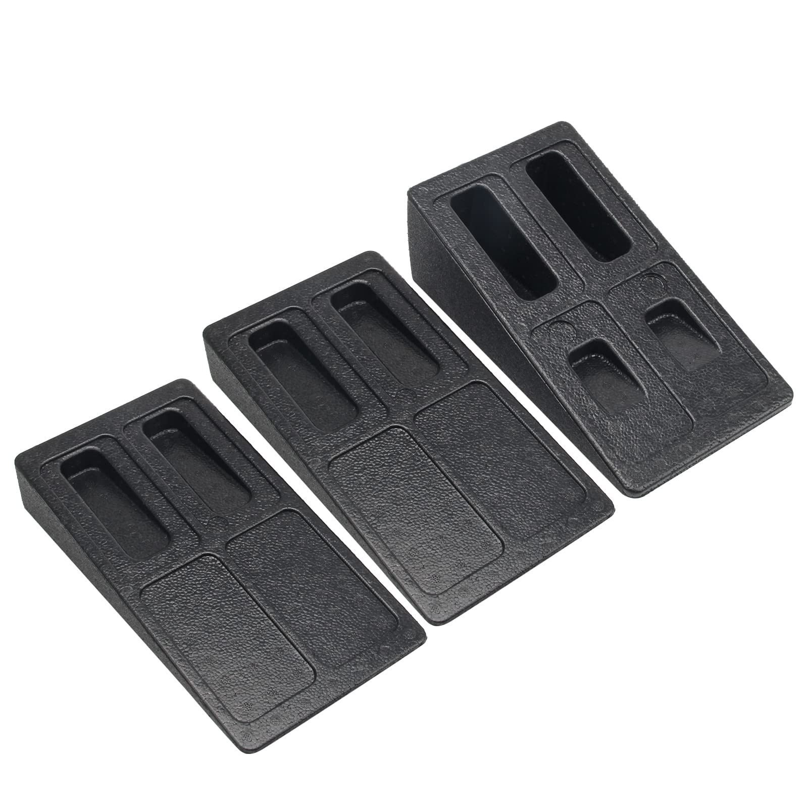 Zhichengbosi 3 PCS Squat Wedge Block, 8.5°, 8.5°, 17° EPP Anti-Slip Slant Board, Sport Exercise Yoga Balance Boards for Calf Leg Knee Extender, Black