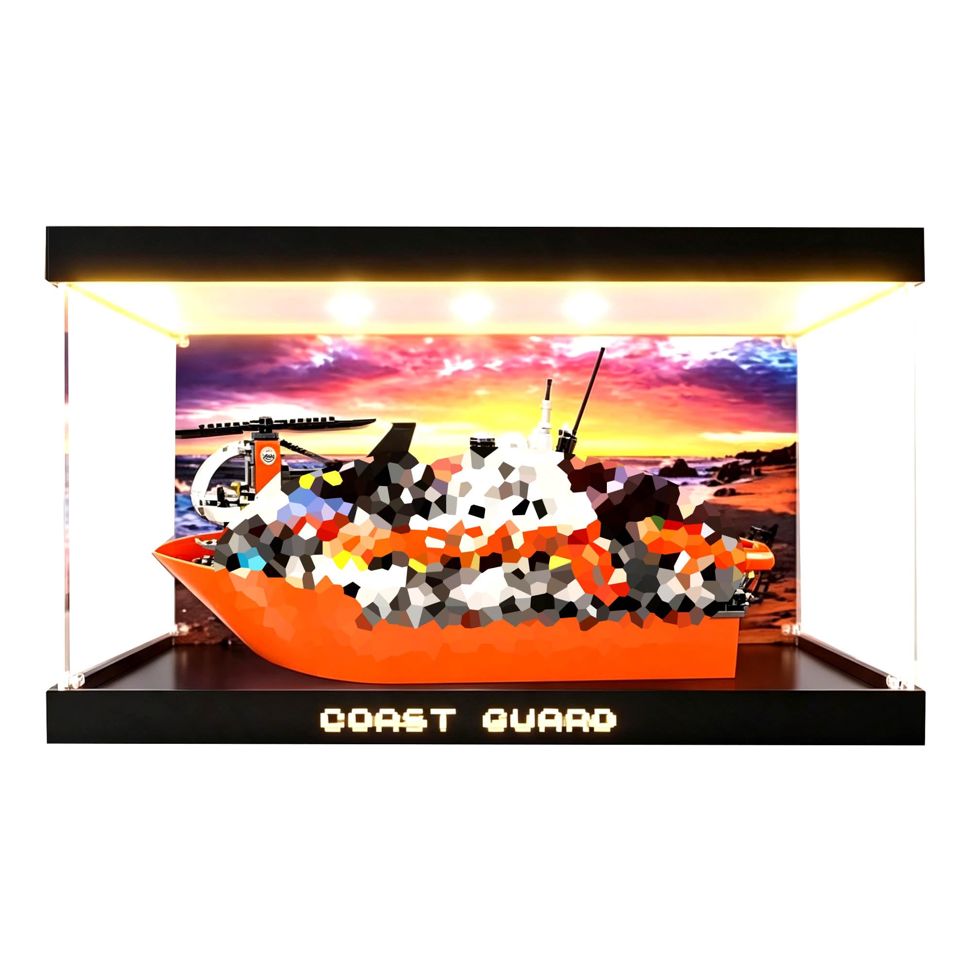 Vetrina in acrilico, adatta per Le-go 60504 Rescue Boat Set (stile A)