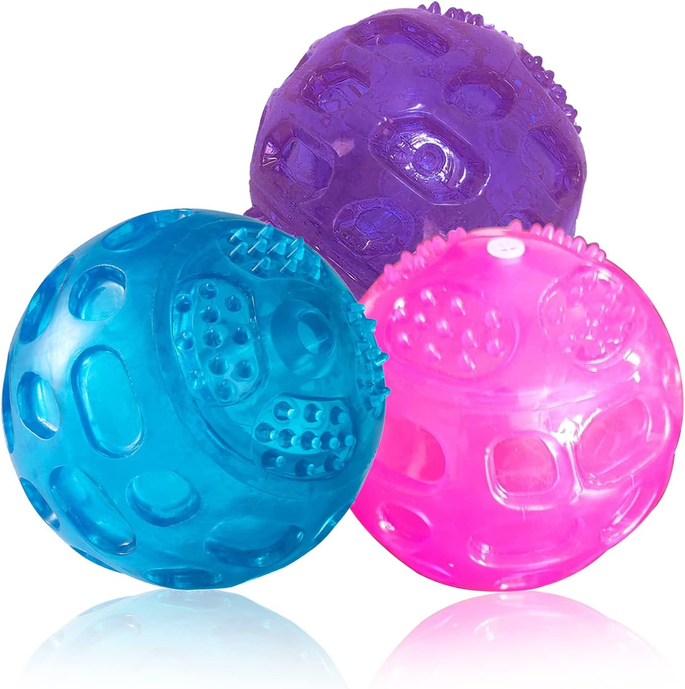 PJDH 3 Packs Dog Balls Dog Toys, Indestructible Dog Balls