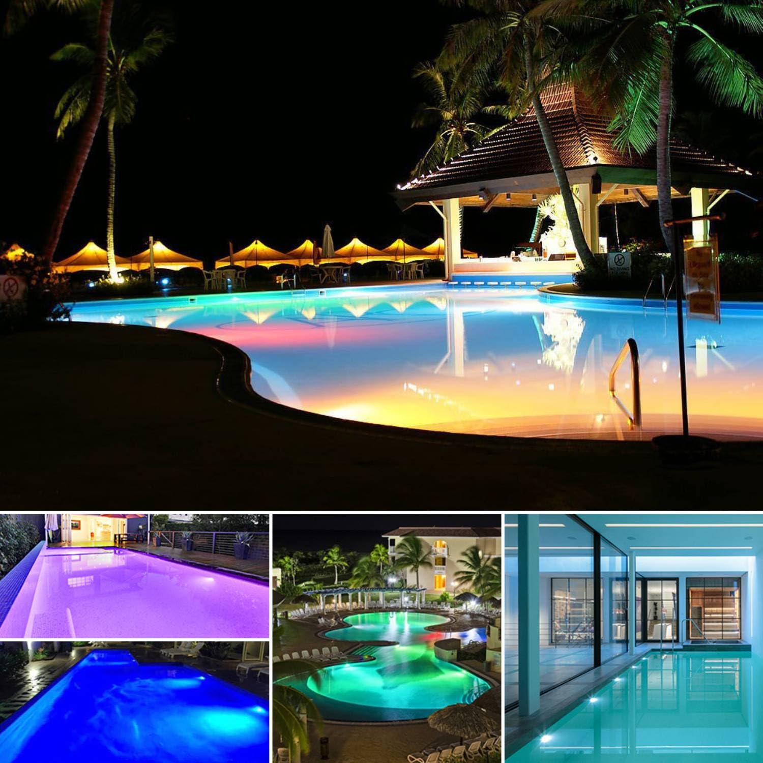 COOLWEST RGB Luces de la piscina LED PAR56 18W Iluminación de piscinas con Control Remoto 12V AC/DC, Luminarias subacuáticas IP68 impermeables Reemplazar bombillas halógenas de 150W