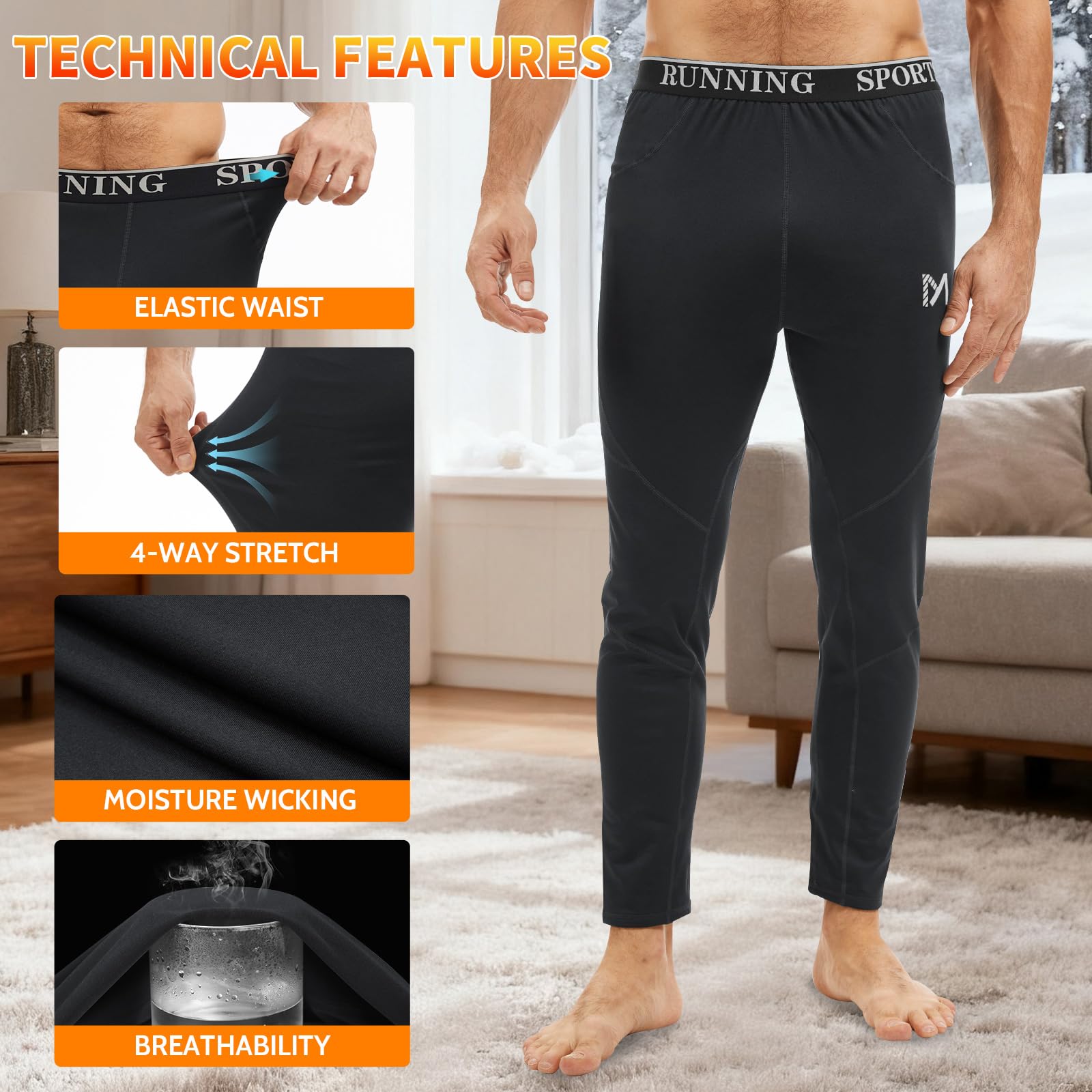 MEETYOO Leggings Hombre, Mallas Running Pantalon Deporte Pantalón de Compresión para Fitness Yoga Gym