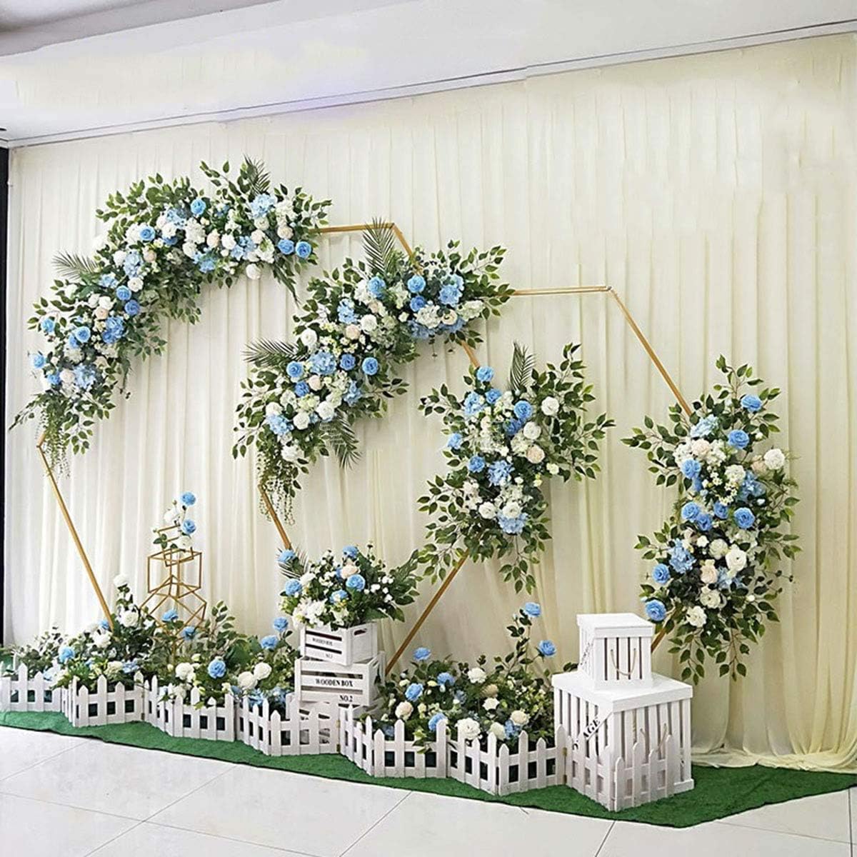 Hexagon Arch Backdrop, Wedding Props Decor Wrought Iron