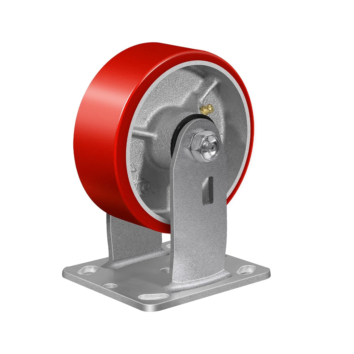 5" X 2" Caster Wheels, Heavy Duty Casters with Roller Bearing, Each Polyurethane Industrial Rigid Casters Load 1000lbs Use for Platform Truck Cart Workbenches (1 Rigid)