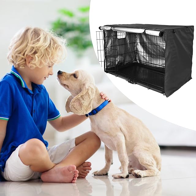 Foto 8 de 8 de Wisebom Funda de Jaula de Perro, Material de Oxford 210D Cubierta de Jaula Perro Impermeable Durable…