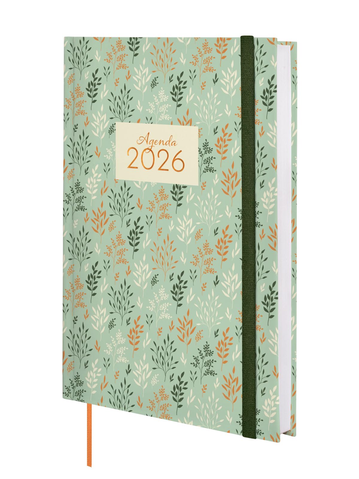 Finocam - Agenda 2026 1 Day Page | January - December (12 months) | 2026 Yearly Planner | Berlin Padded Hardcover Bound - Wheat - English