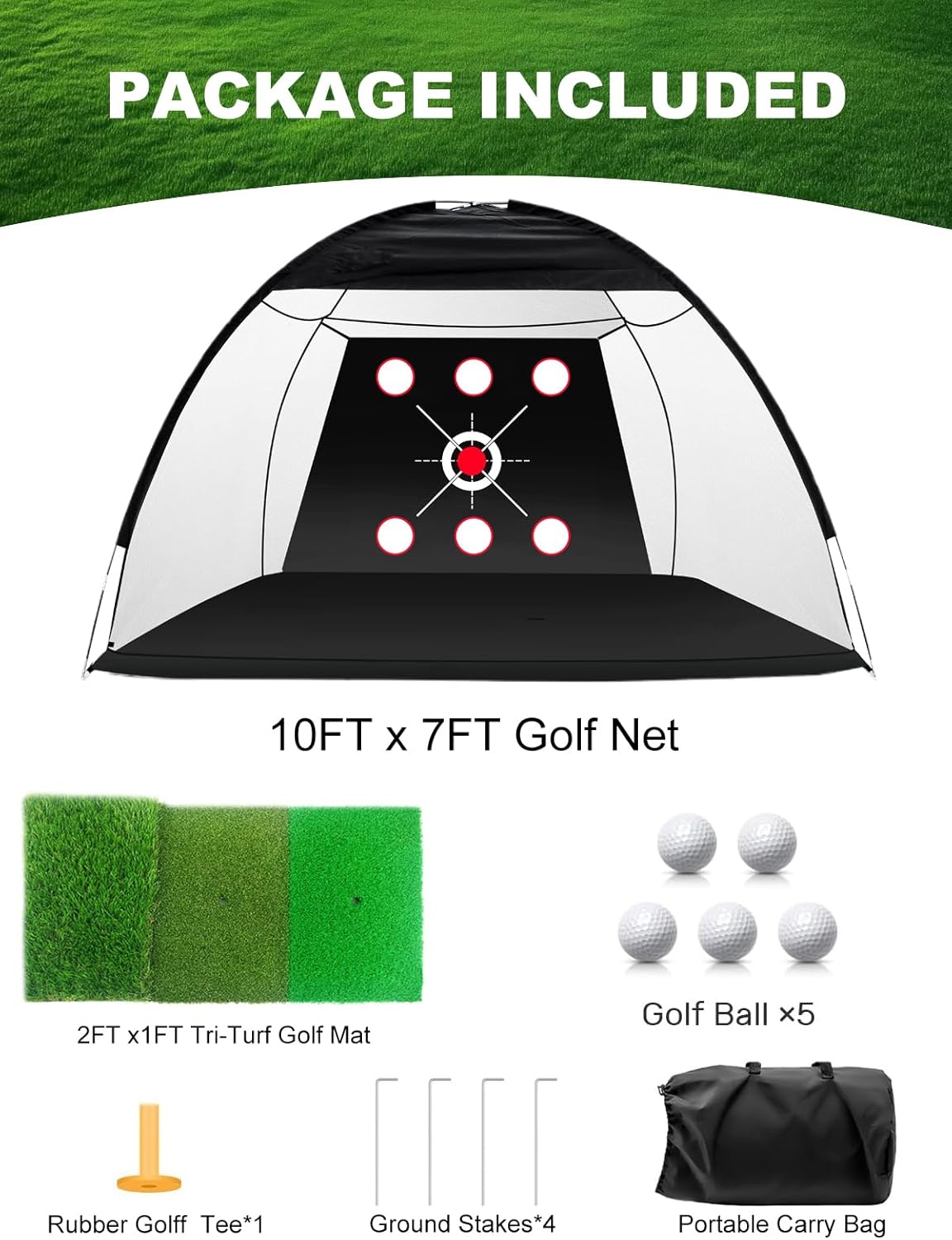 Golf Net,10x7FT Practice Net