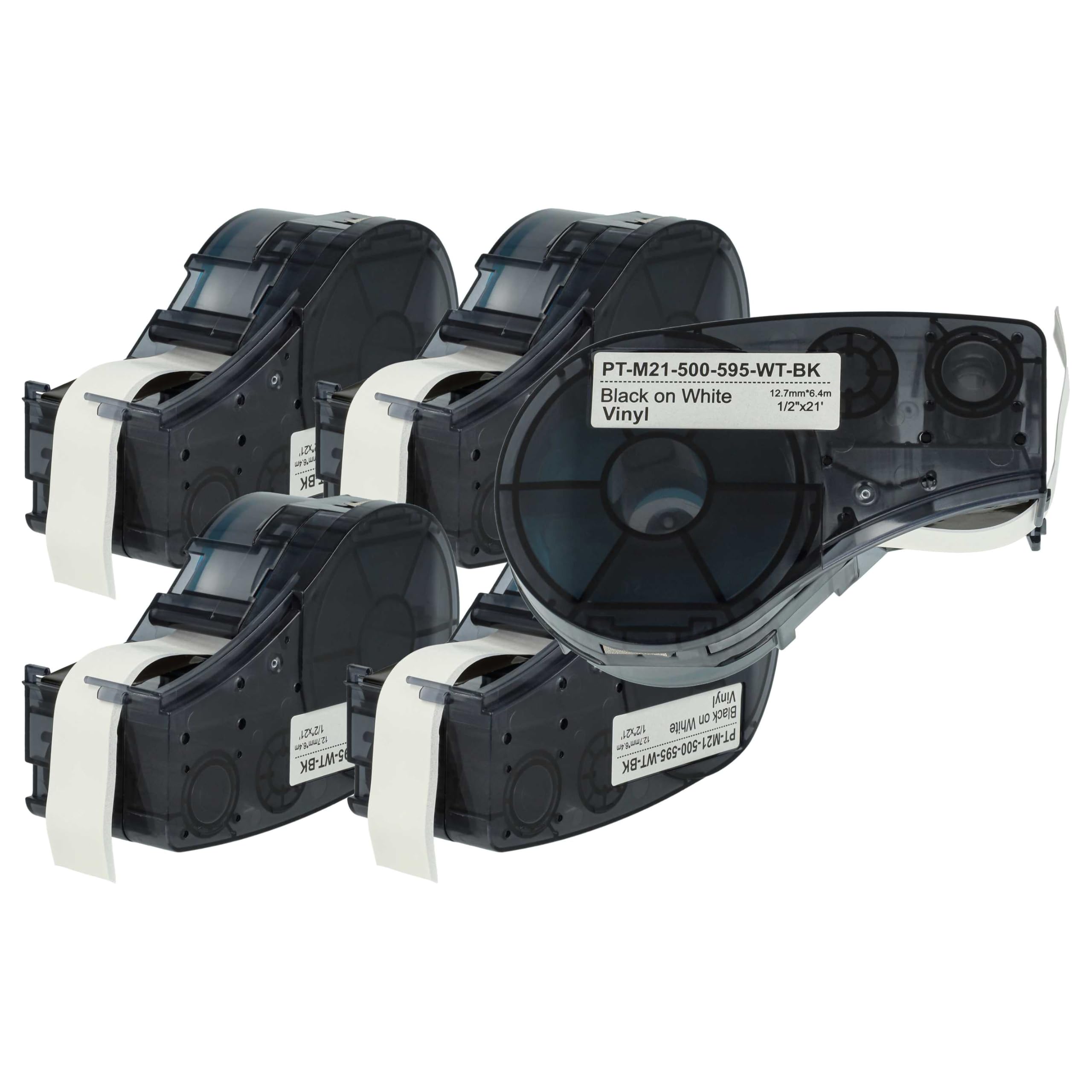 vhbw 5x Schriftband-Kassette kompatibel mit Brady BMP21-LAB