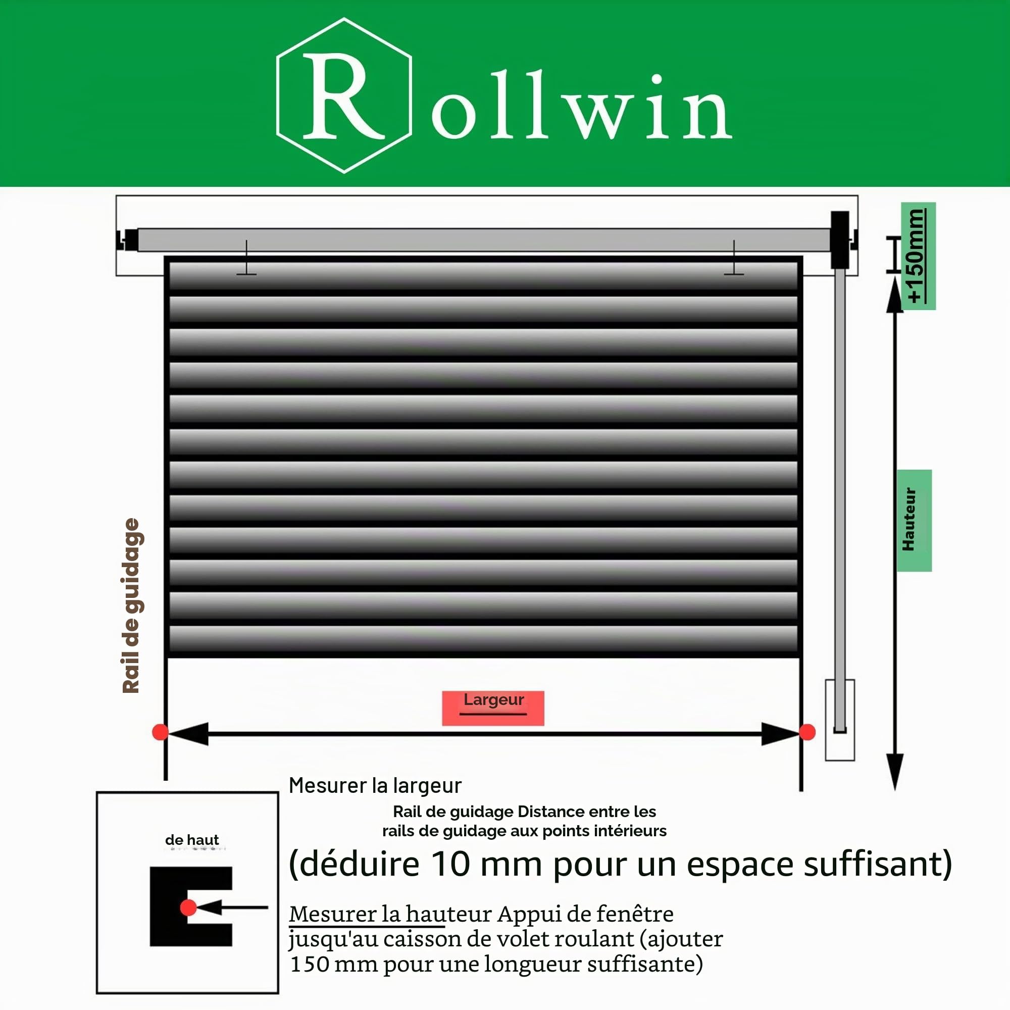 Volets roulants en PVC sur mesure Rollwin | Lames en plastique à profil creux | Volets roulants en PVC d'Allemagne – Configurateur »»