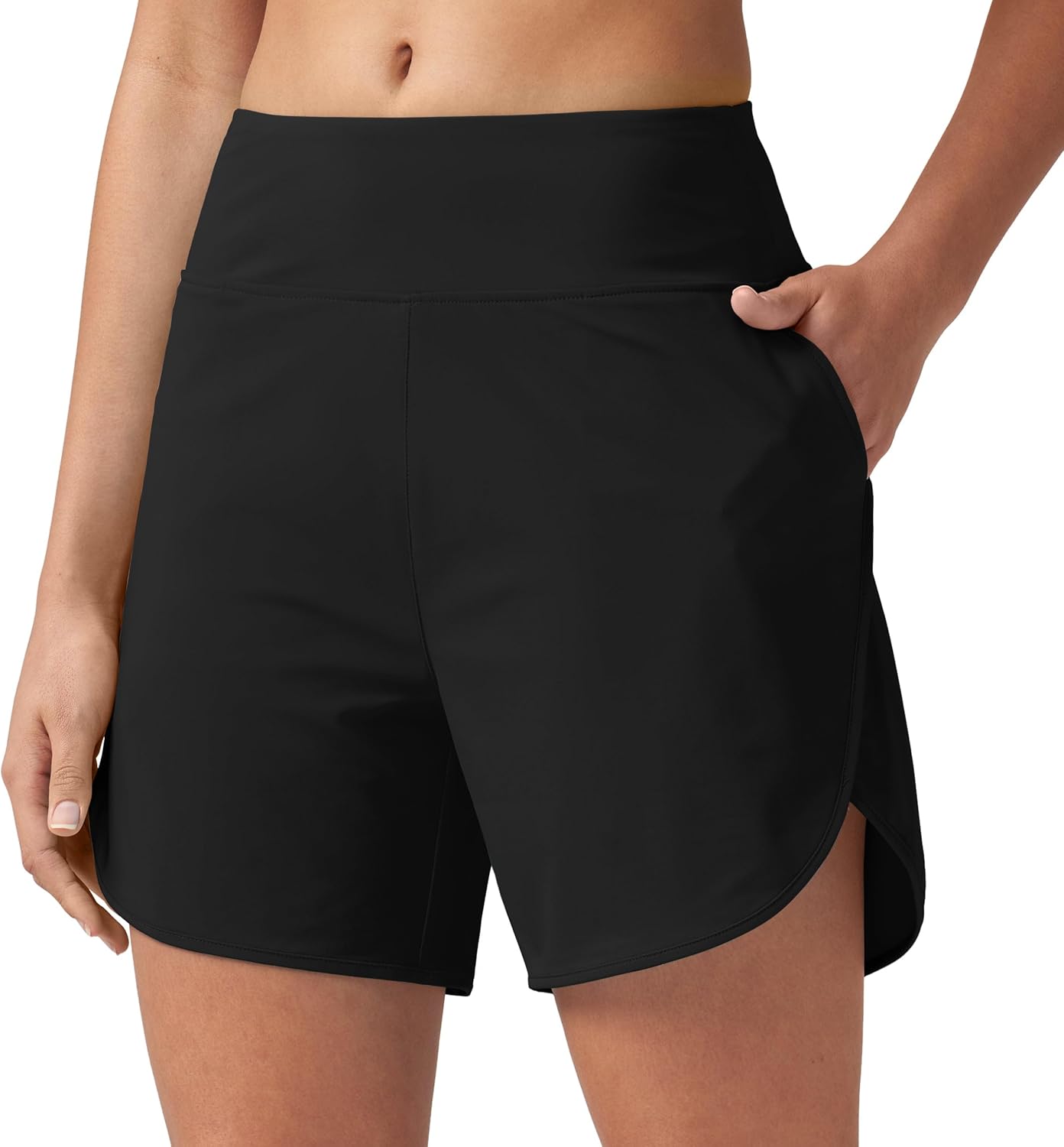 Willit Women's 5" Swim Shorts with Liner Pockets High Waisted Quick Dry Swimming Board Shorts for Women Beach UPF 50+ - Image 2