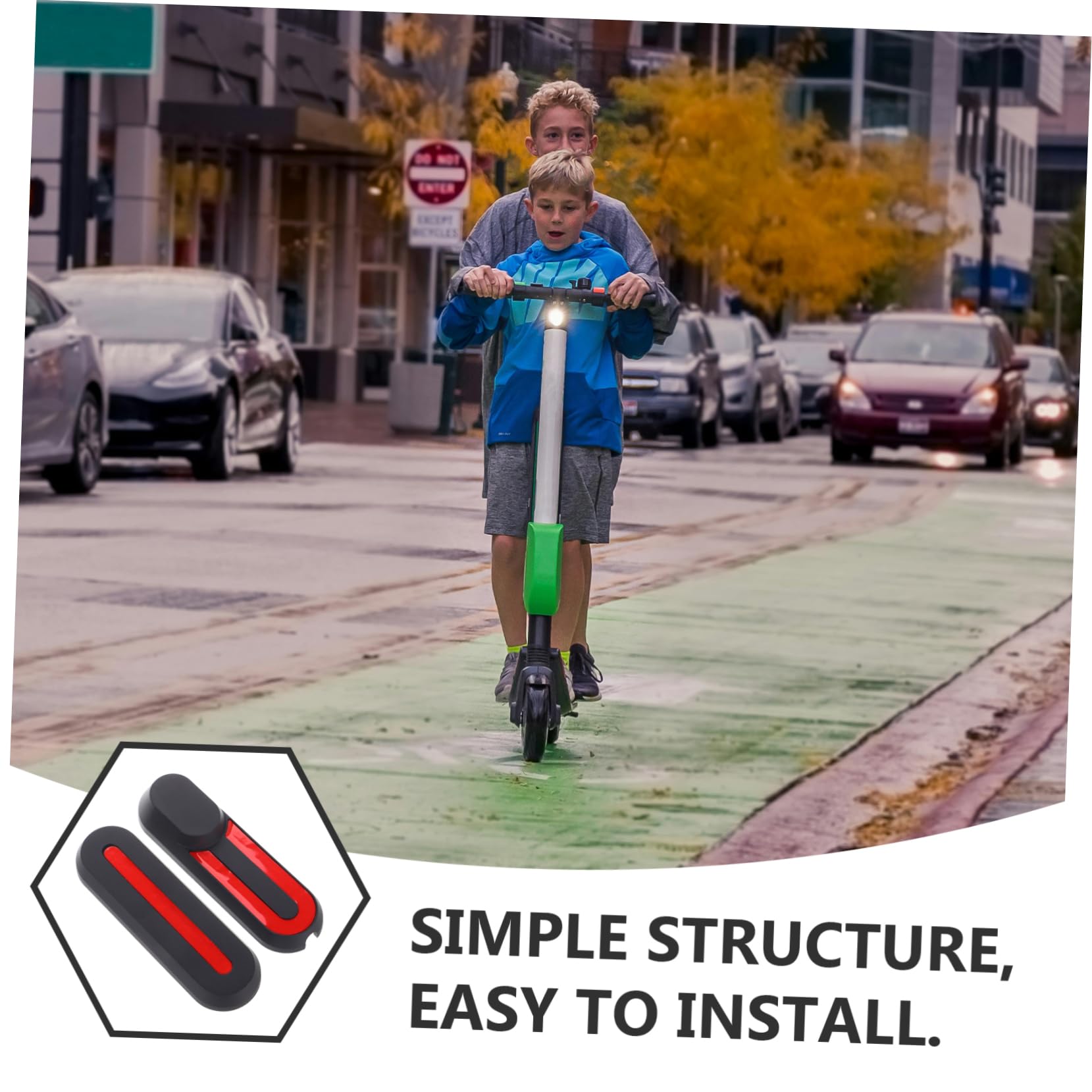 KICHOUSE 2piezas Scooter Eléctrico Cubierta De Rueda Delantera Lateral Protectora Accesorio Ligero y Fácil De Instalar para Patinete Eléctrico