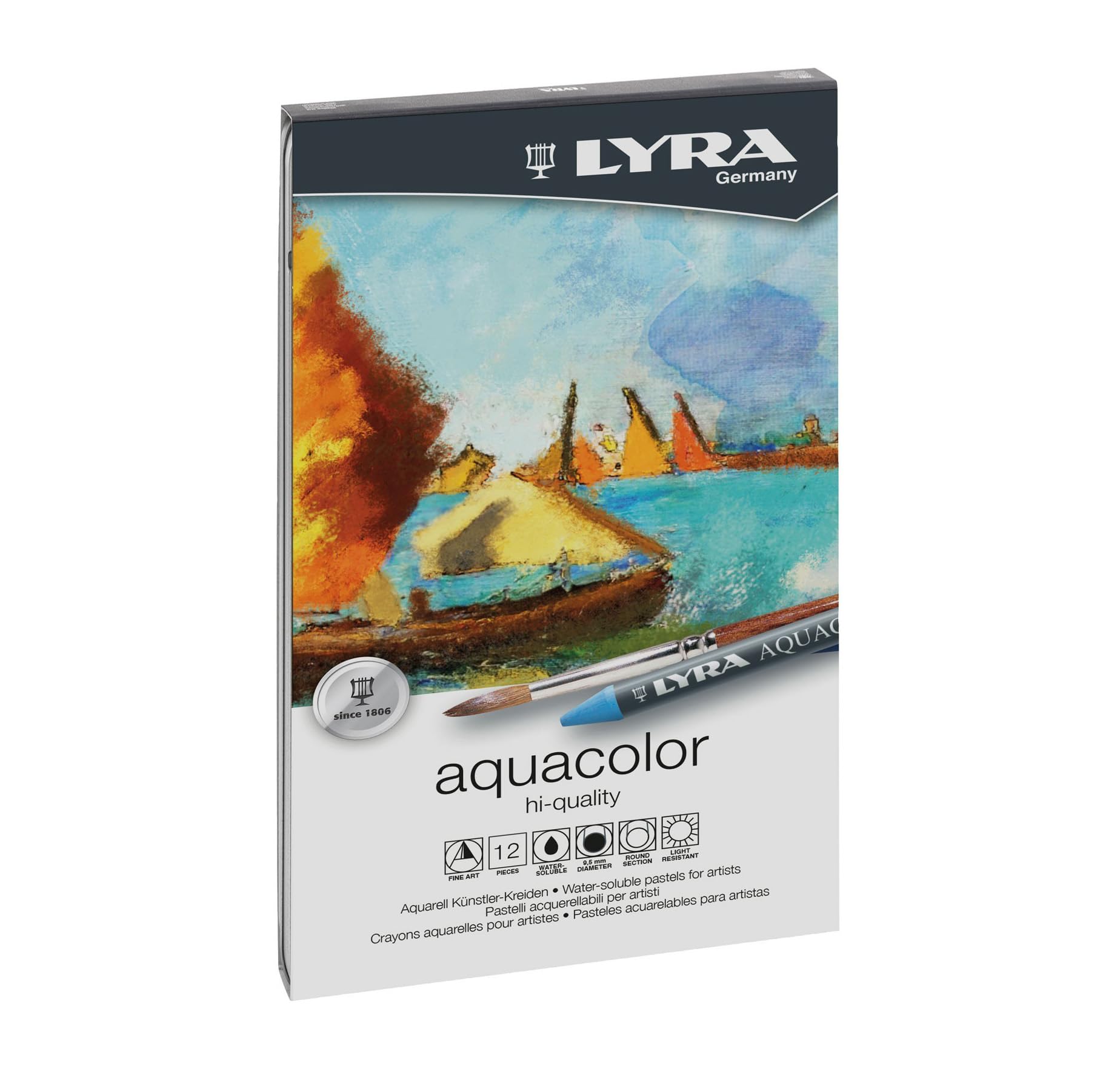 Lyra Aquacolor 12 Water Soluble Crayons